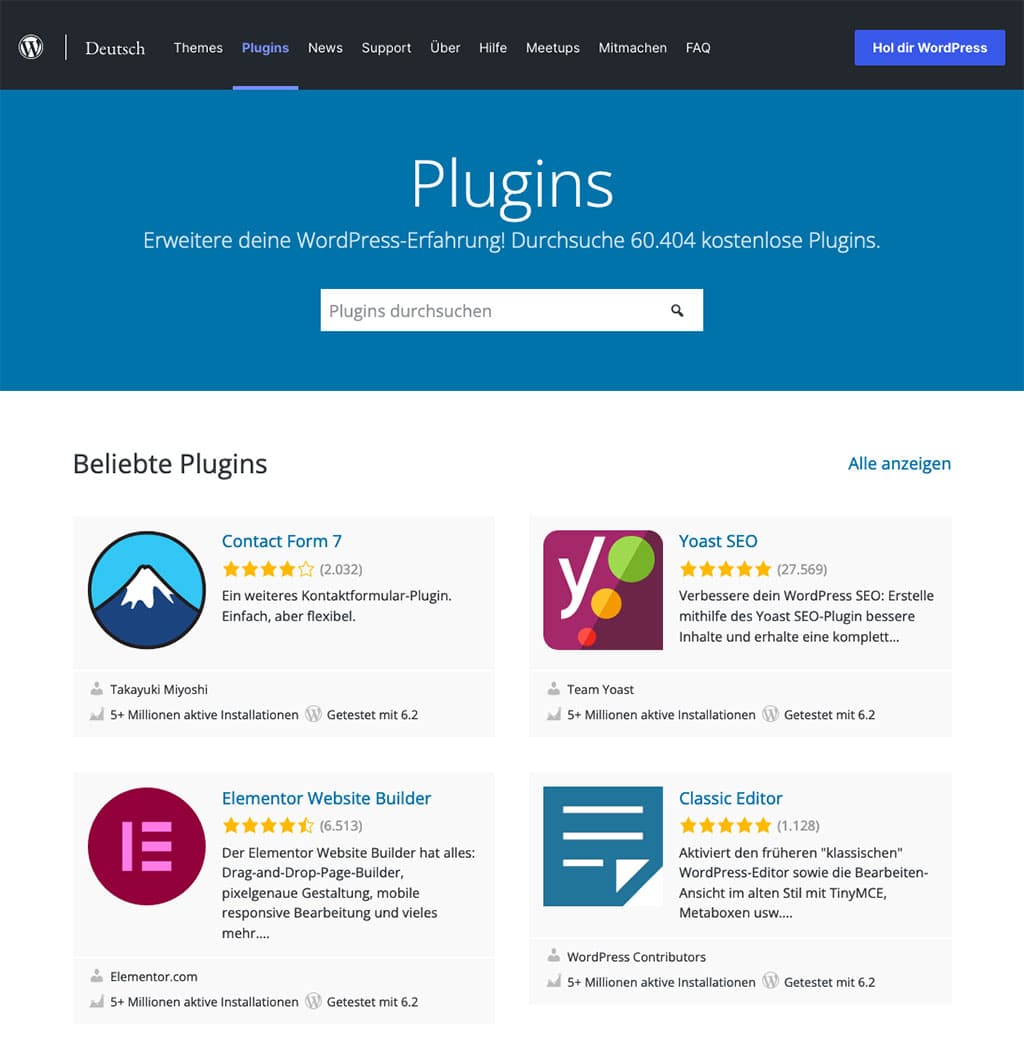 WordPress Plugin Directory / Verzeichnis