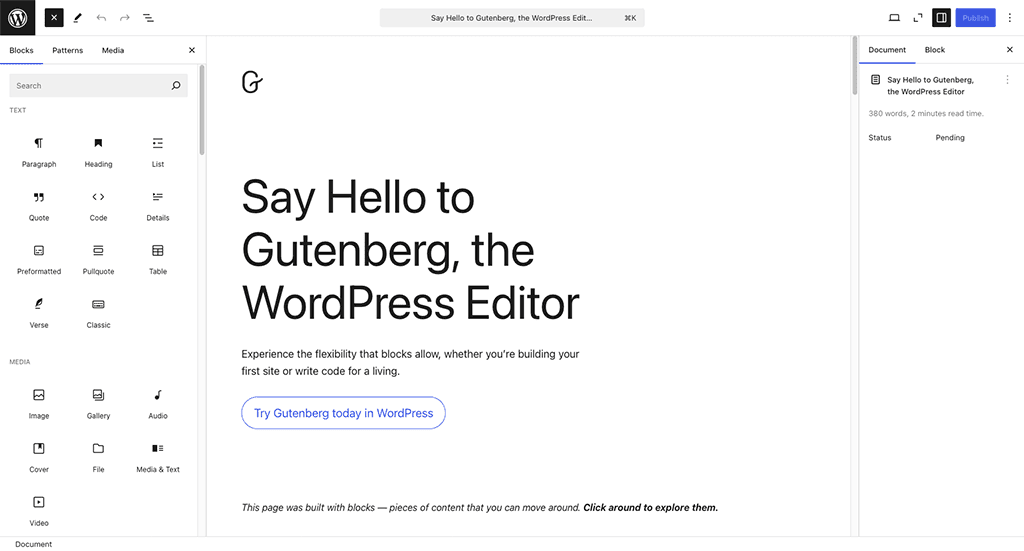 Was ist der WordPress Block Editor / Gutenberg-Editor?