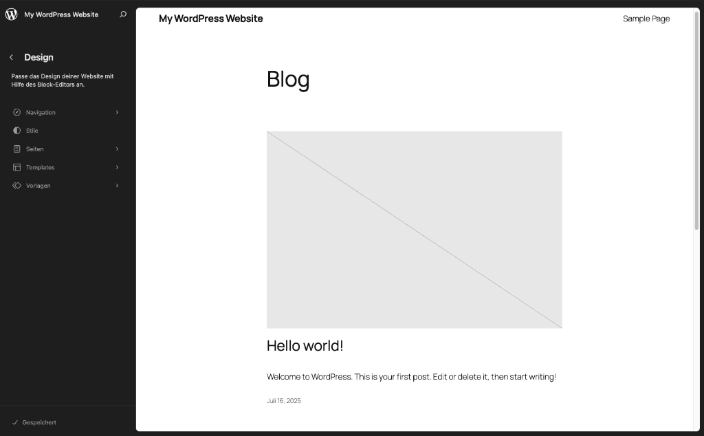 WordPress Block Editor / Gutenberg-Editor WordPress Site Editor