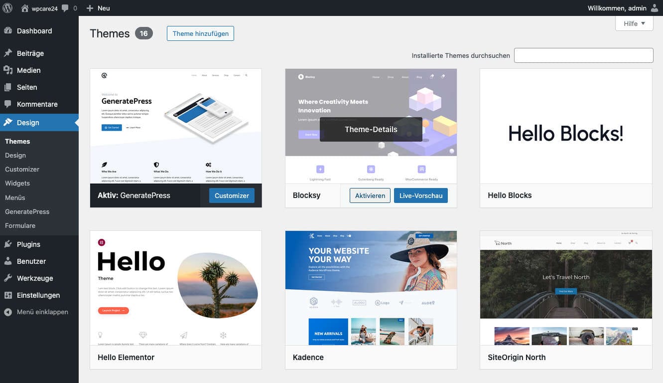 WordPress Themewechsel